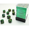 Scarab Jade/gold 12mm d6 Dice Block (36 dice)