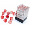 Nebula Red/silver Luminary 12mm d6 Dice Block (36 dice)