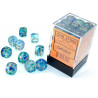 Nebula Oceanic/gold Luminary 12mm d6 Dice Block (36 dice)