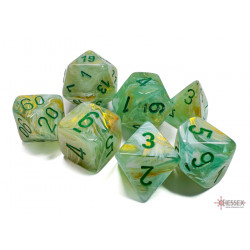 Marble Green/dark green Polyhedral 7-Dice Set