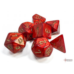 Scarab Scarlet/gold Polyhedral 7-Dice Set