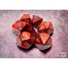 Scarab Scarlet/gold Polyhedral 7-Dice Set