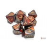 Scarab Blue Blood/gold Polyhedral 7-Dice Set