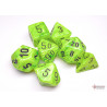 Vortex Bright Green/black Polyhedral 7-Dice Set