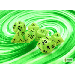 Vortex Bright Green/black Polyhedral 7-Dice Set