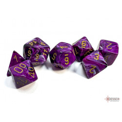 Vortex Purple/gold Polyhedral 7-Dice Set