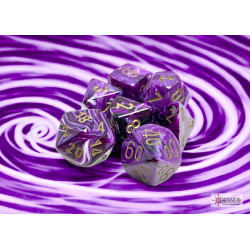 Vortex Purple/gold Polyhedral 7-Dice Set