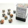 Gemini Copper-Steel/white 12mm d6 Dice Block (36 dice)