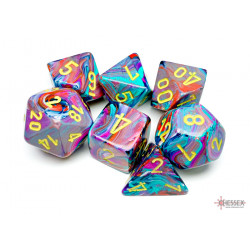 estive Mosaic/yellow Polyhedral 7-Dice Set