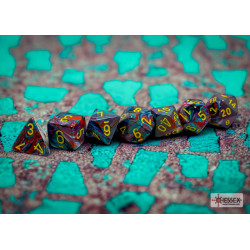 estive Mosaic/yellow Polyhedral 7-Dice Set