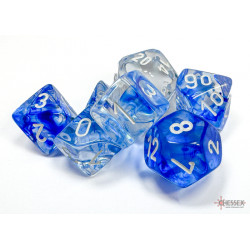 Nebula Dark Blue/white Polyhedral 7-Dice Set