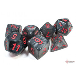 Velvet Black/red Polyhedral 7-Dice Set