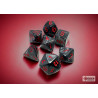 Velvet Black/red Polyhedral 7-Dice Set