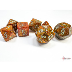 Glitter Gold/silver Polyhedral 7-Dice Set