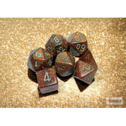 Glitter Gold/silver Polyhedral 7-Dice Set