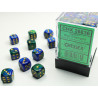 Gemini Blue-Green/gold 12mm d6 Dice Block (36 dice)