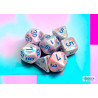 Festive Pop Art/blue Polyhedral 7-Dice Set