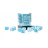 Gemini Pearl Turquoise-White/blue Luminary 12mm d6 Dice Block (36 dice)