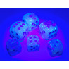 Gemini Pearl Turquoise-White/blue Luminary 12mm d6 Dice Block (36 dice)