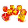 Gemini Translucent Red-Yellow/gold 12mm d6 Dice Block (36 dice)