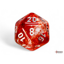 Nebula Red/silver Luminary Polyhedral 7-Dice Set