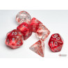 Nebula Red/silver Luminary Polyhedral 7-Dice Set