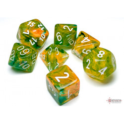 Nebula Spring/white Luminary Polyhedral 7-Dice Set