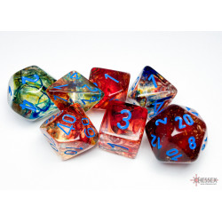 Nebula Primary/blue Luminary Polyhedral 7-Dice Set