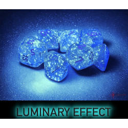 Luminary Sky/silver Polyhedral 7-Dice Set