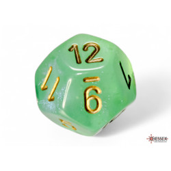 Borealis Light Green/gold Luminary Polyhedral 7-Dice Set