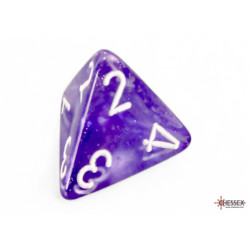 Borealis Purple/white Luminary Polyhedral 7-Dice Set