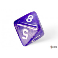 Borealis Purple/white Luminary Polyhedral 7-Dice Set