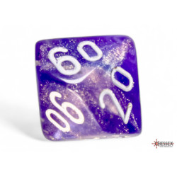 Borealis Purple/white Luminary Polyhedral 7-Dice Set