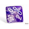 Borealis Purple/white Luminary Polyhedral 7-Dice Set