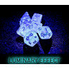 Borealis Icicle/light blue Luminary Polyhedral 7-Dice Set