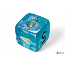 Borealis Teal/gold Luminary Polyhedral 7-Dice Set