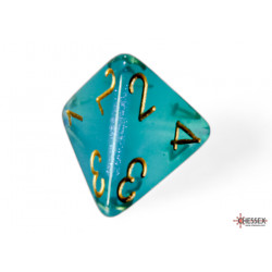 Borealis Teal/gold Luminary Polyhedral 7-Dice Set