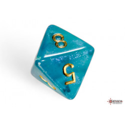 Borealis Teal/gold Luminary Polyhedral 7-Dice Set