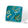 Borealis Teal/gold Luminary Polyhedral 7-Dice Set