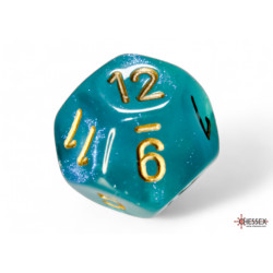 Borealis Teal/gold Luminary Polyhedral 7-Dice Set