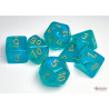 Borealis Teal/gold Luminary Polyhedral 7-Dice Set