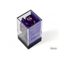 Borealis Royal Purple/gold Luminary Polyhedral 7-Dice Set