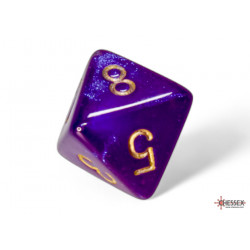 Borealis Royal Purple/gold Luminary Polyhedral 7-Dice Set