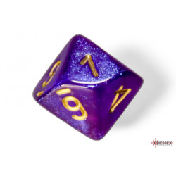 Borealis Royal Purple/gold Luminary Polyhedral 7-Dice Set