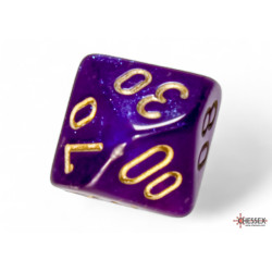 Borealis Royal Purple/gold Luminary Polyhedral 7-Dice Set