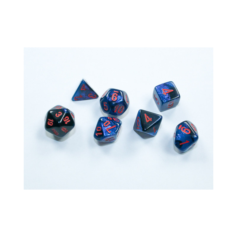 Gemini Mini-hedral Black-Starlight/red 7-Die Set