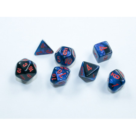 Gemini Mini-hedral Black-Starlight/red 7-Die Set