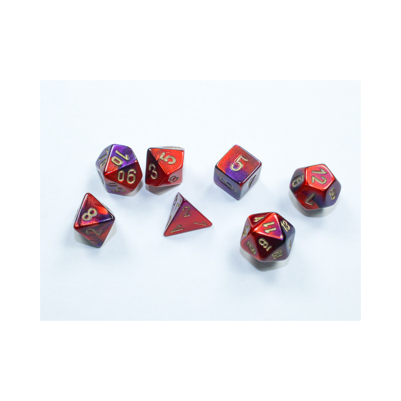 Gemini Mini-hedral Purple-Red/gold 7-Die Set