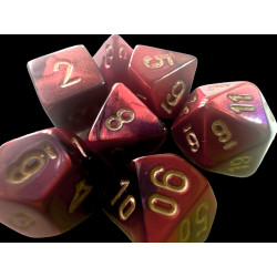 Gemini Mini-hedral Purple-Red/gold 7-Die Set