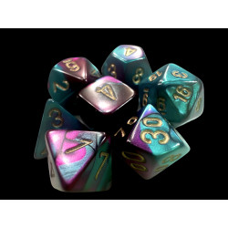 Gemini Mini-hedral Purple-Teal/gold 7-Die Set